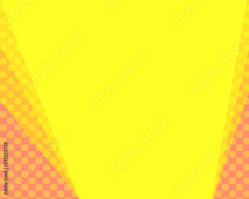 黄色とオレンジの水玉（ドット）と無地のコピースペースの背景 Stock 