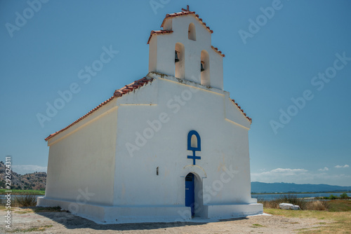 Chapel at Prokopos Lagoon in Kalogria, Greece