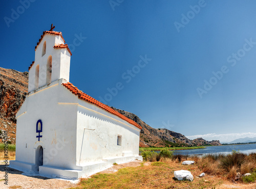 Chapel at Prokopos Lagoon in Kalogria, Greece