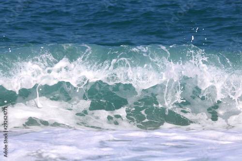 Beautiful turquoise wave in Mediterranean Sea, Greece © gojalia