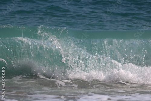 Beautiful turquoise wave in Mediterranean Sea, Greece © gojalia