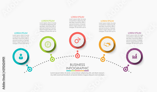 Business data visualization. timeline infographic icons designed for abstract background template milestone element modern diagram process technology digital marketing data presentation chart Vector © Surapong
