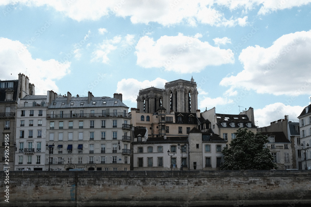 París, Río Sena, Arquitectura, Isla,  Europa, Cielo, Nubes