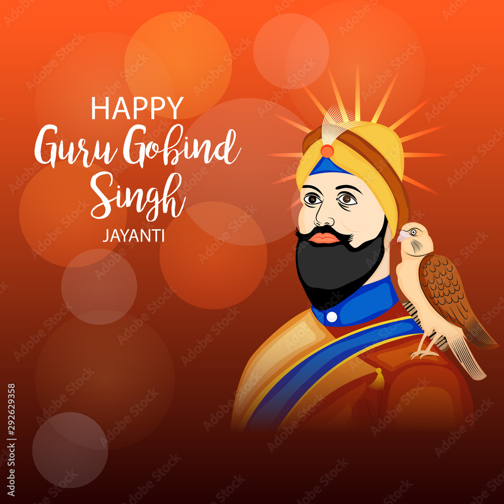 Happy Guru Gobind Singh Jayanti Stock Illustration | Adobe Stock