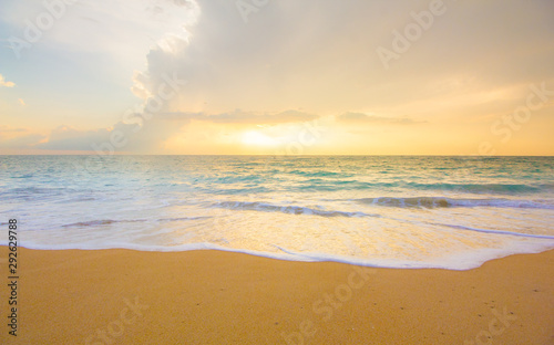 Beautiful sea on the beach during sunset