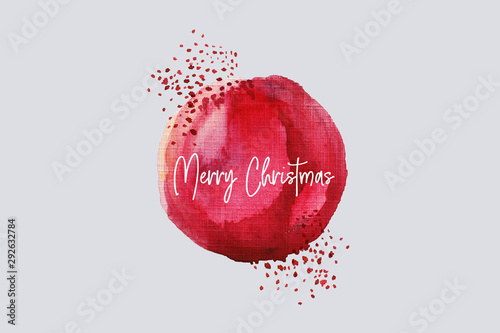 Obraz na płótnie Mary Christmas watercolor red ball w salonie