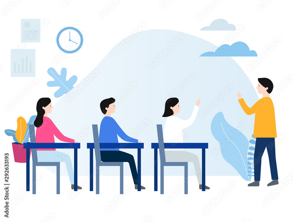 Education concept flat vector illustration with people. Education concept flat vector illustration with people.