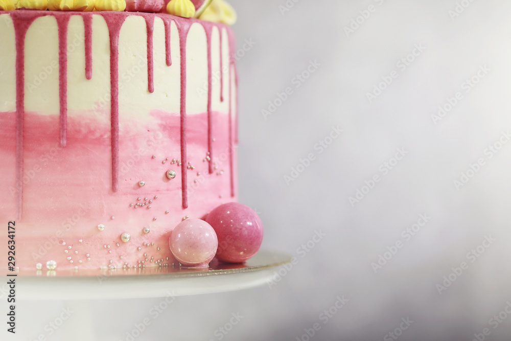 Beautiful festive cake biscuit with different creams Beautiful festive cake biscuit with different creams