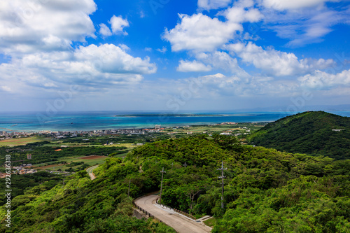 View of Taketomi Island from Ishigakijima Banna Park Observatory
