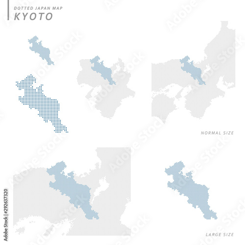dotted Japan map  Kyoto