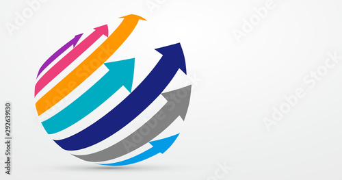 Sense of perspective arrows, growth meaning.
