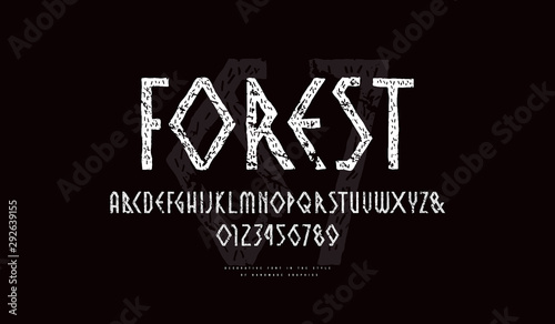 Decorative sans serif font in the style of handmade graphics