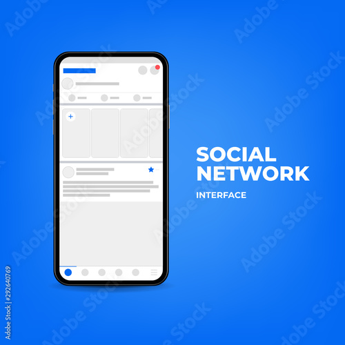 Smartphone with interface on social network.