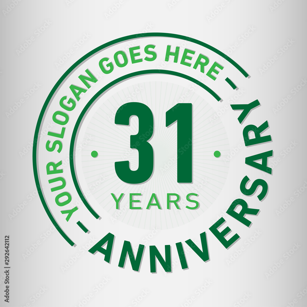 31 years anniversary logo template. Thirty-one years celebrating logotype. Vector and illustration. 31 years anniversary logo template. Thirty-one years celebrating logotype. Vector and illustration.