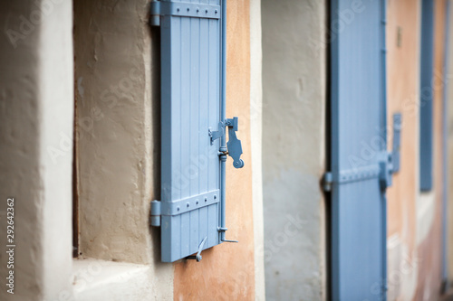 Traditional window shutters in Menerbes, France