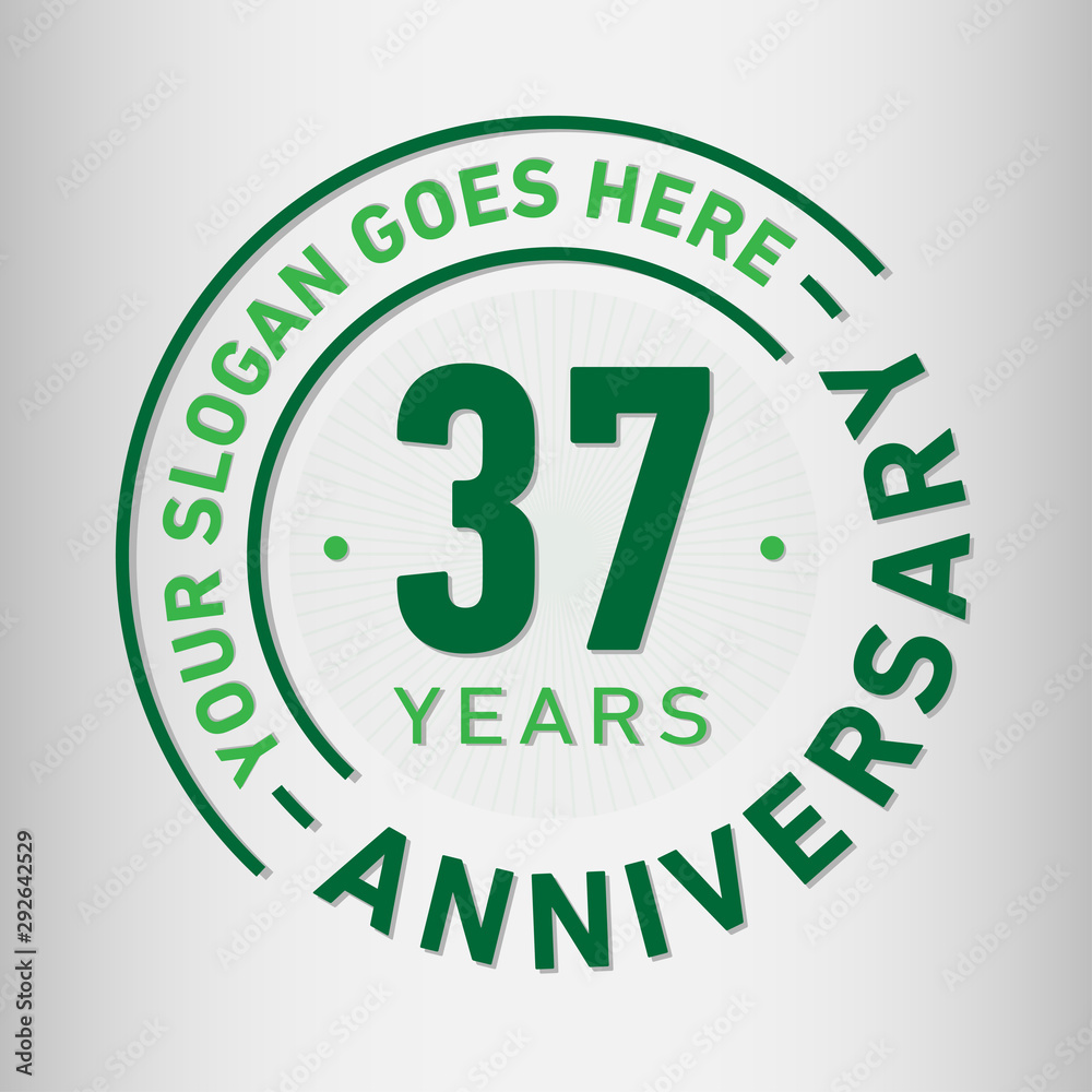 37 years anniversary logo template. Thirty-seven years celebrating logotype. Vector and illustration. 37 years anniversary logo template. Thirty-seven years celebrating logotype. Vector and illustration.