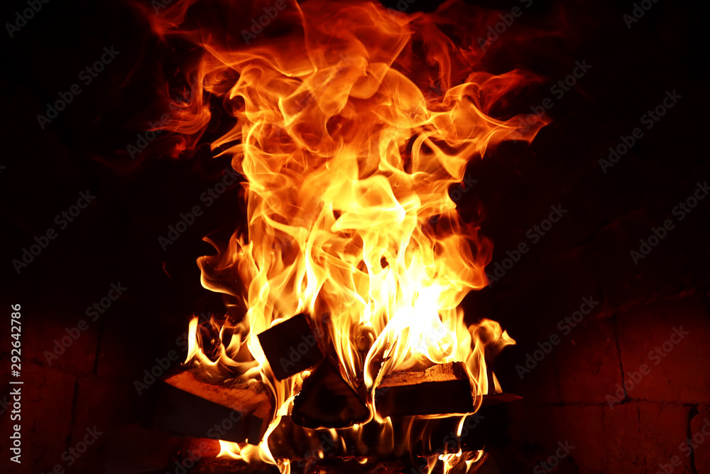 Long tongues of flame of burning fire Long tongues of flame of burning fire