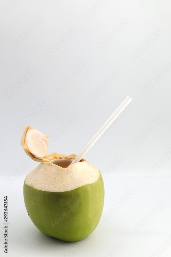 coconut with straw coconut with straw