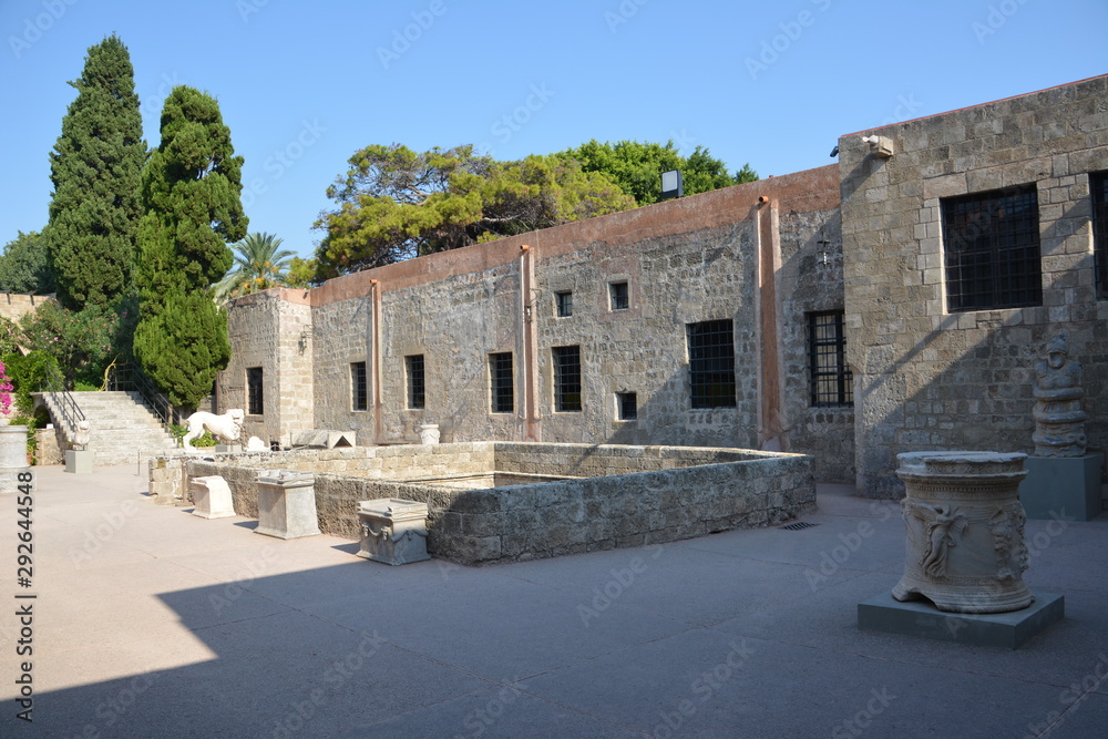 Archaeological Museum of Rhodes. Rhodes island in Greece. The second famous place in the old town.