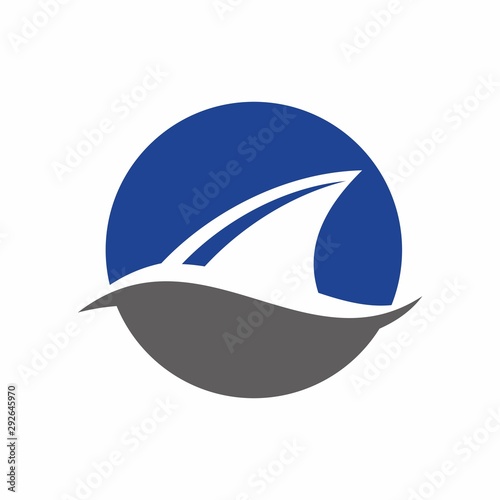 Shark fin logo design template vector illustration