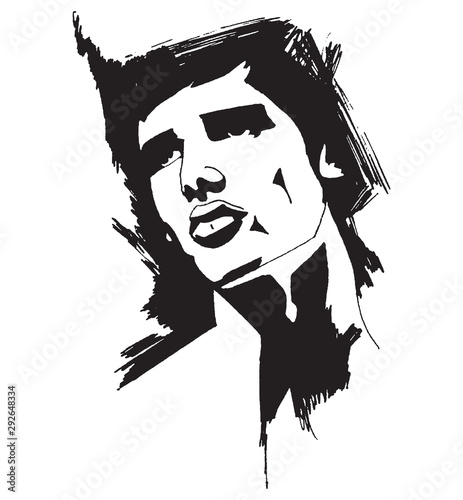 Drawing of a man portrait