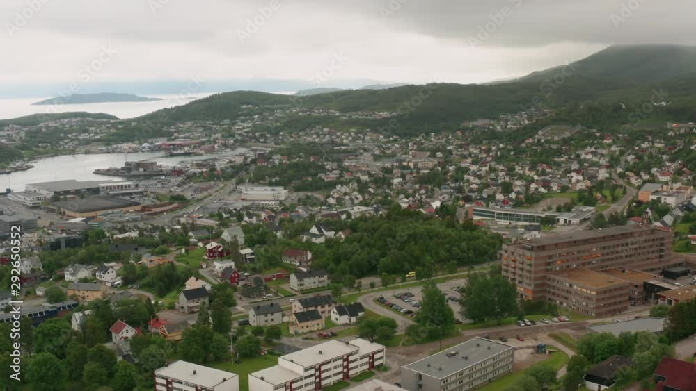 Harstad aerial view. Norway. Lofoten islands Harstad aerial view. Norway. Lofoten islands