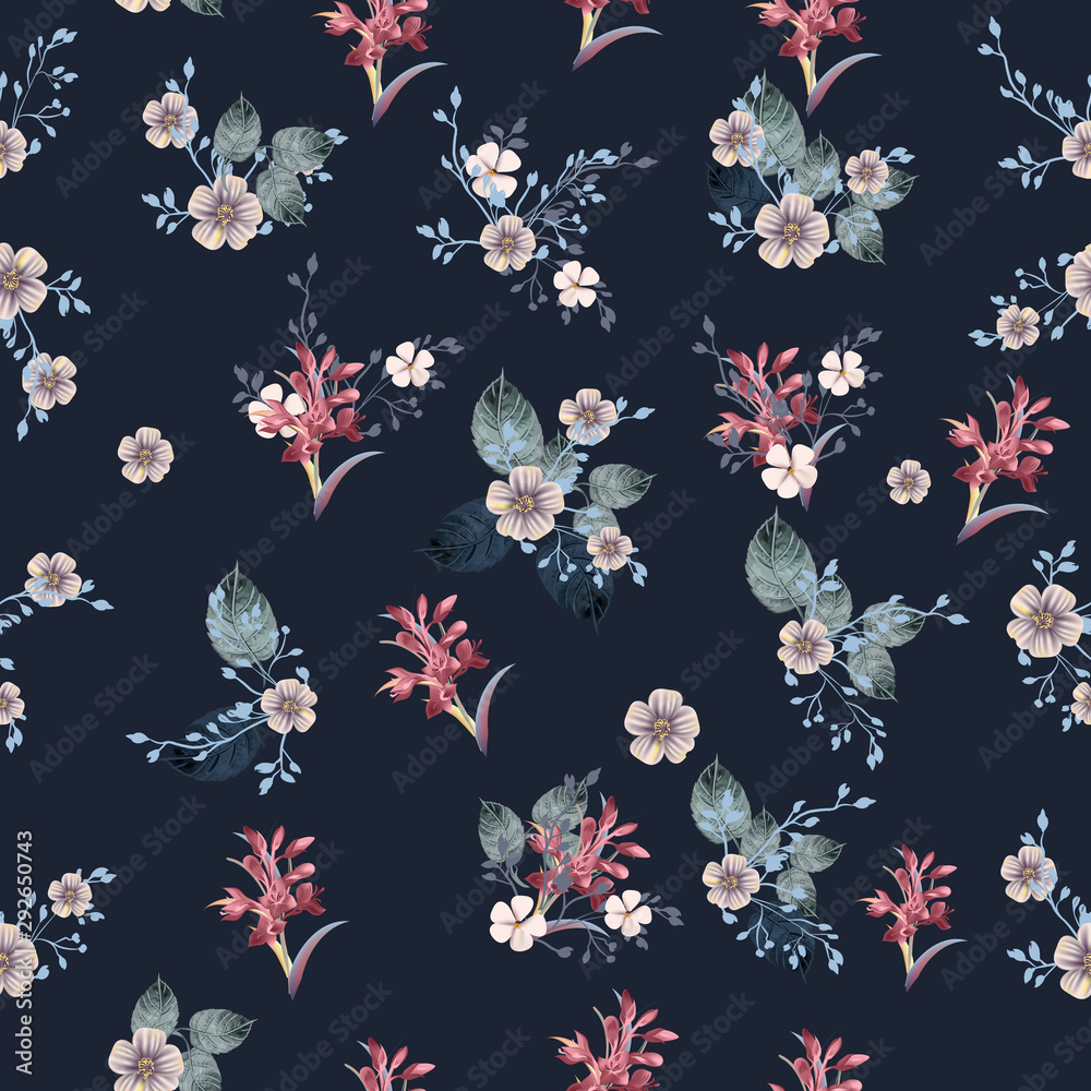 Elegant vector vintage pattern in classic style with flowers