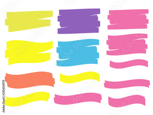 yellow marker text selection. Yellow watercolor hand drawn highlight