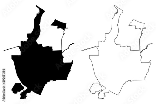 Rochester City (United States cities, United States of America, usa city) map vector illustration, scribble sketch Rochester map