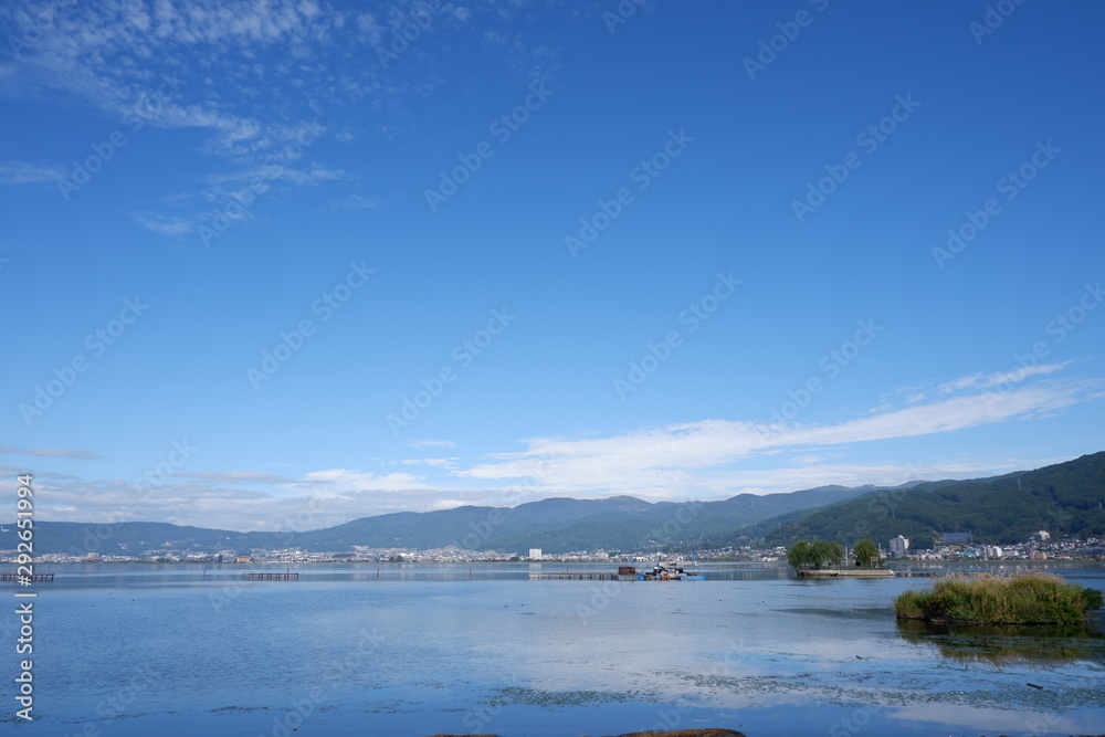 Naklejka premium 諏訪湖の景色