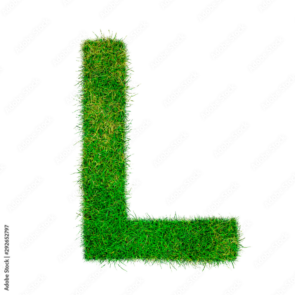 Letter L made of grass - aklphabet green environment nature Letter L made of grass - aklphabet green environment nature