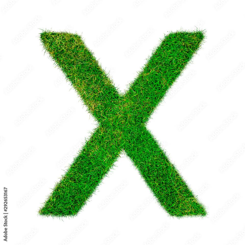 Letter X made of grass - aklphabet green environment nature Letter X made of grass - aklphabet green environment nature