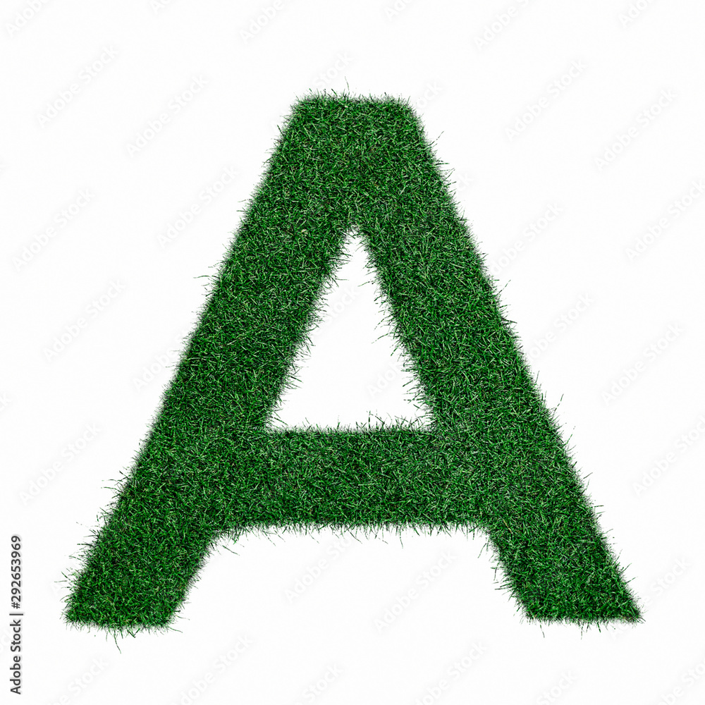 Letter A made of grass - aklphabet green environment nature Letter A made of grass - aklphabet green environment nature