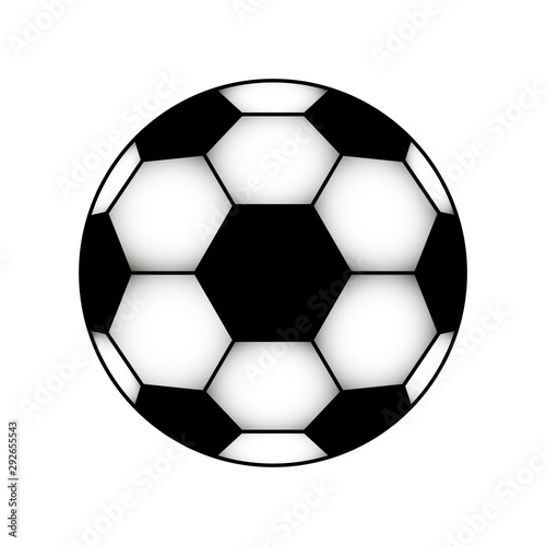 Black and white soccer ball  vector illustration.