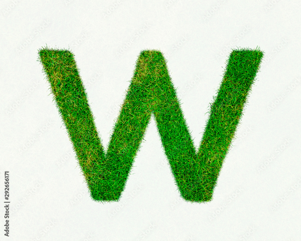 Letter W made of grass - aklphabet green environment nature