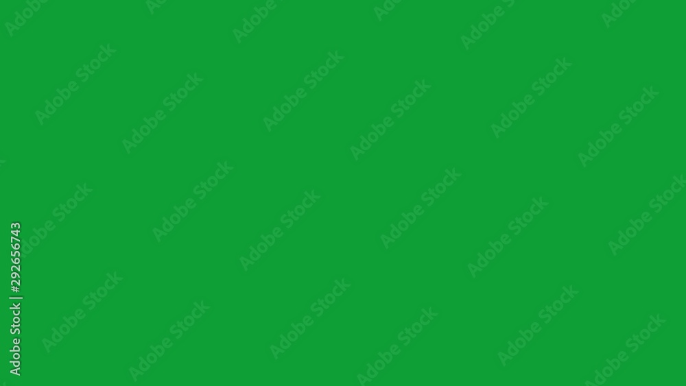 Set of lightning strikes on the green screen