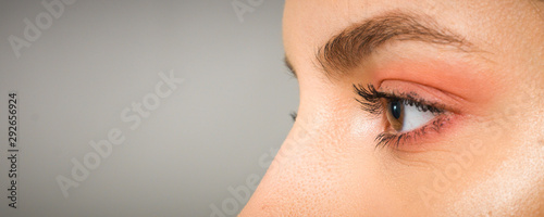 super macro shot of human eyes  photo