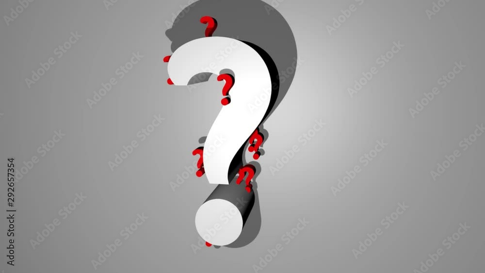 3d animation question mark. Question mark rotating and emitting other questions  marks. question or mystery symbol. Intro for scientific theme, quiz, FullHD  quality video Stock Video | Adobe Stock