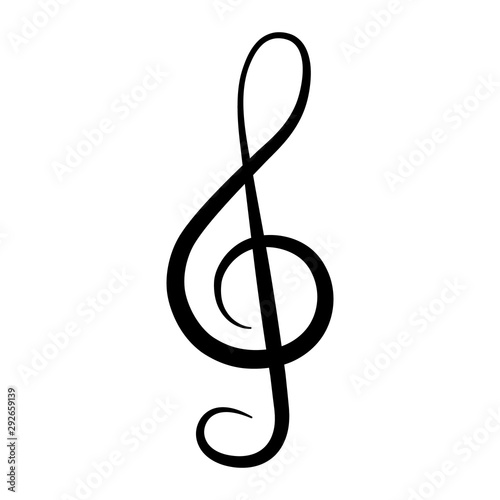 Treble clef icon. Musical Note. Vector illustration