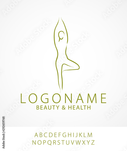 Female figure doing yoga icon