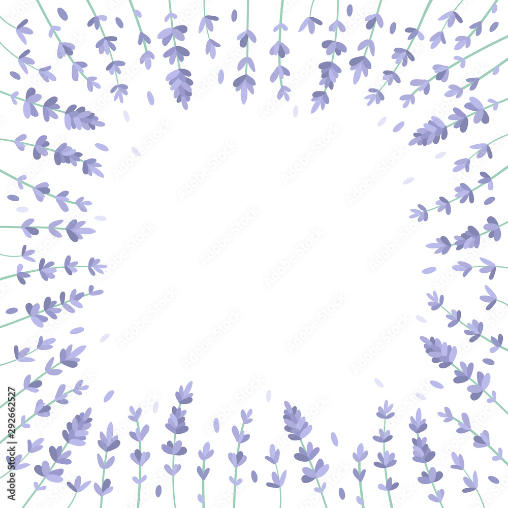 Vector illustration. Place for text. Lavender frame, botany, leaves, floral. The perfect design for greeting card, packaging, wedding card, kitchen decor, cosmetics, natural, organic products Vector illustration. Place for text. Lavender frame, botany, leaves, floral. The perfect design for greeting card, packaging, wedding card, kitchen decor, cosmetics, natural, organic products