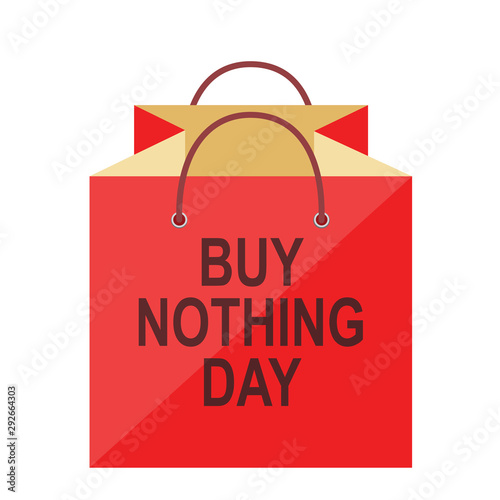 Buy Nothing Day. Concept of refusing purchases during the day in the form of a package. Isolated vector illustration on white background.