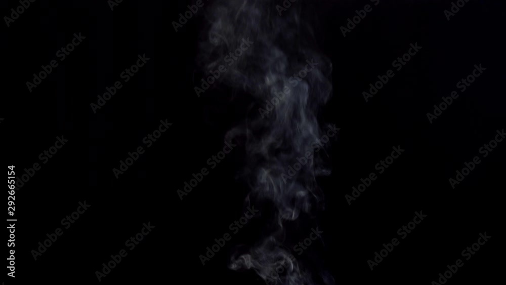 White smoke swirls in the dark. Smudged cloud flows on a black background, copy space for text. White smoke swirls in the dark. Smudged cloud flows on a black background, copy space for text.