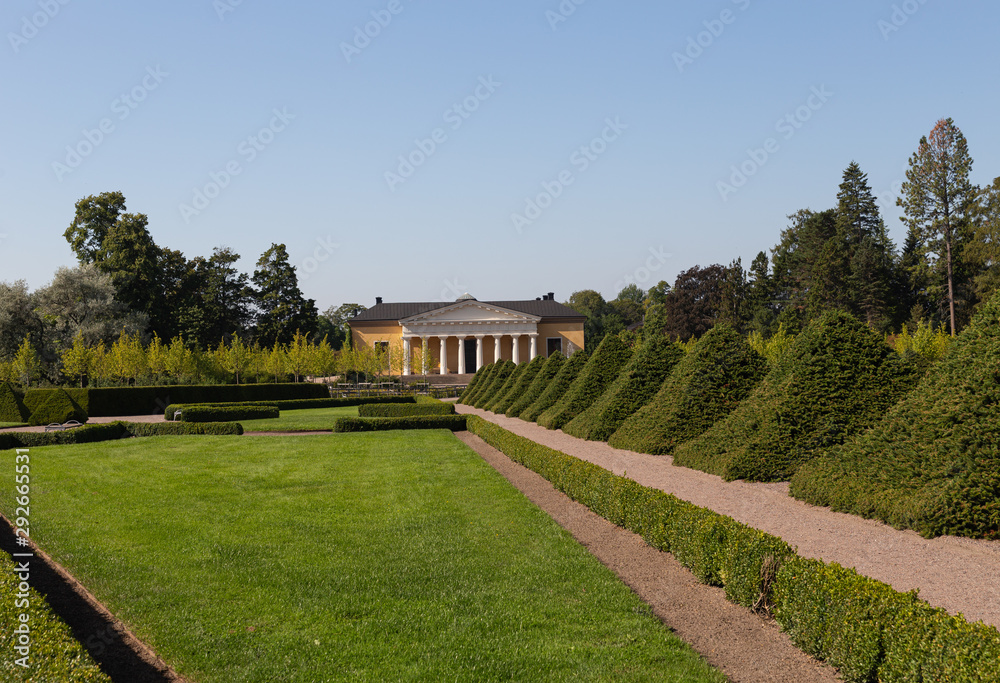 University of Uppsala Botanical Garden, located near Uppsala Castle. Uppsala. Sweden 08.2019