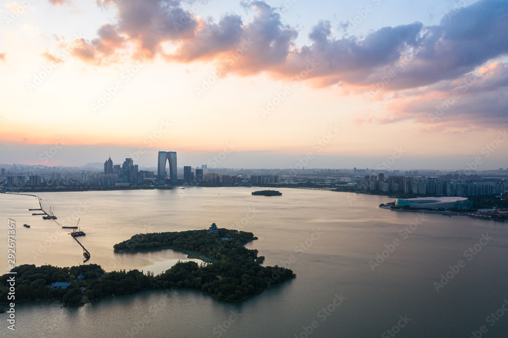 Fototapeta premium city skyline in suzhou china