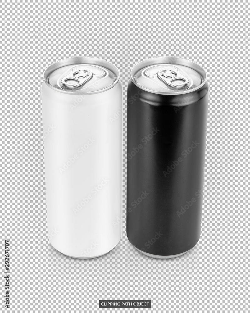 black and white tin can for drink beverage product design mock-up black and white tin can for drink beverage product design mock-up