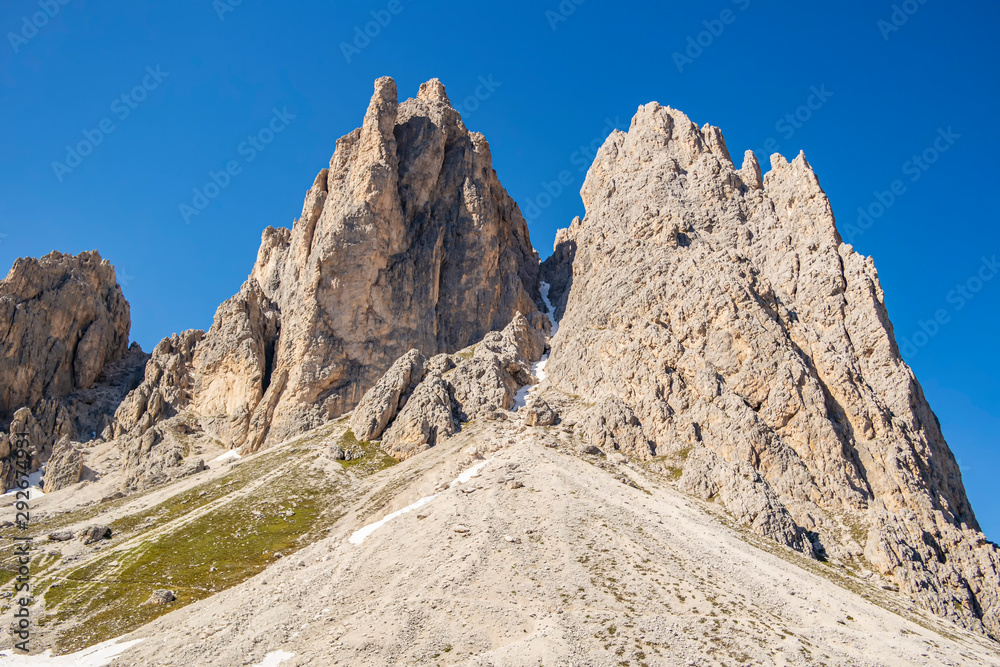 View of the Dolomite mountains near Misurina, Veneto - Italy
