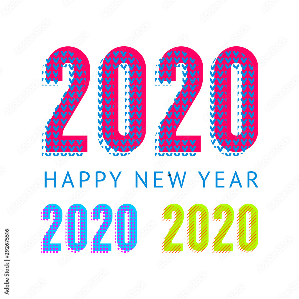 Happy New Year greeting card design 2020 Happy New Year greeting card design 2020