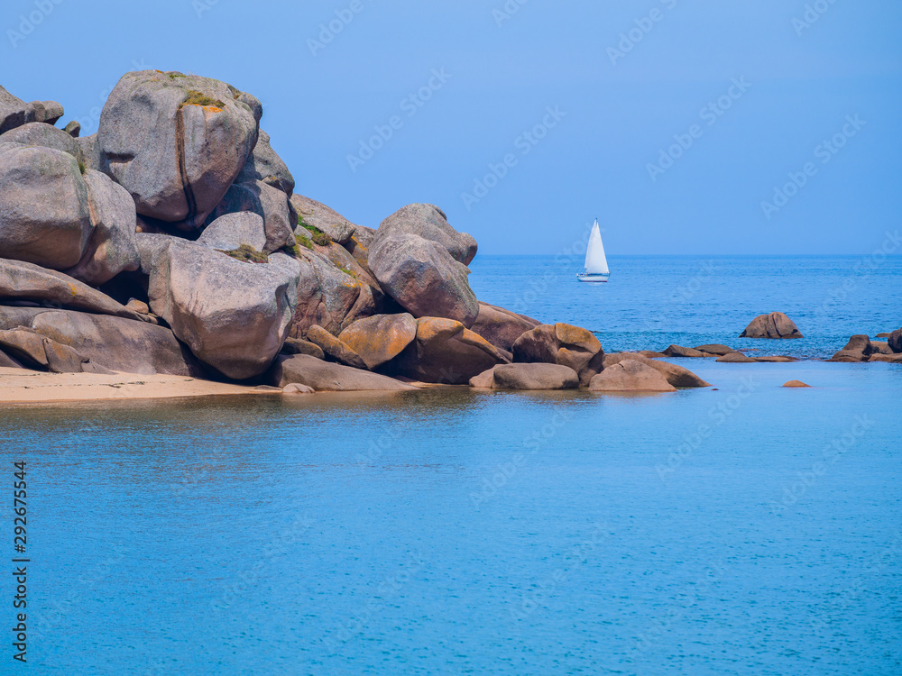 Incredible landscape on the island Renote in Tregastel. Brittany. France Incredible landscape on the island Renote in Tregastel. Brittany. France