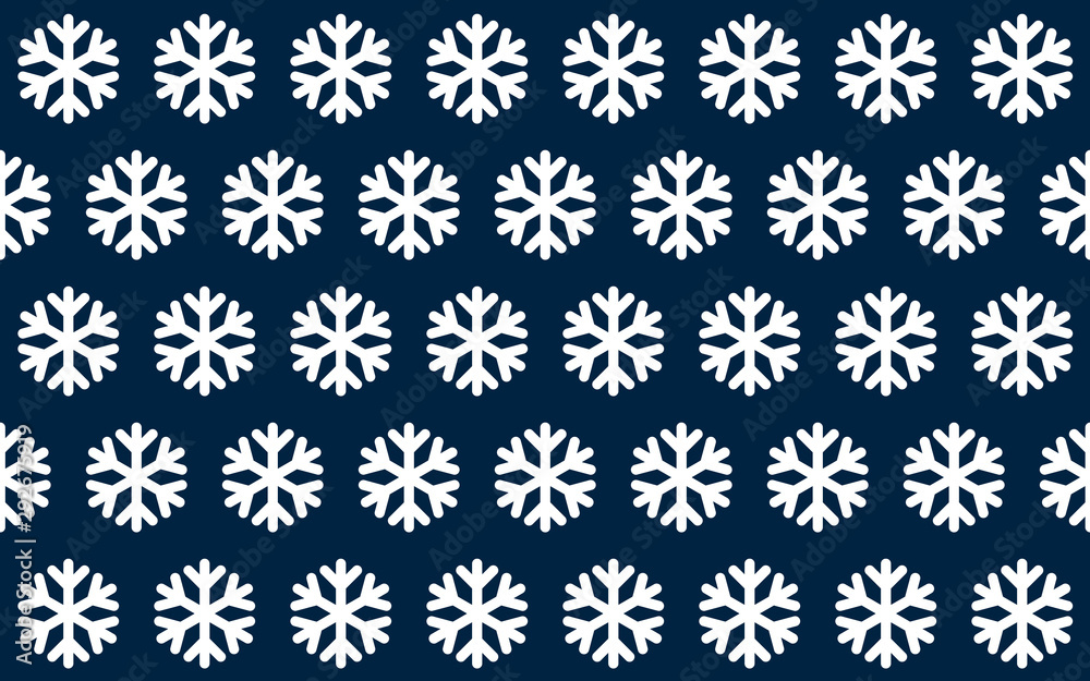 Fototapeta premium Seamless white snowflake on blue background